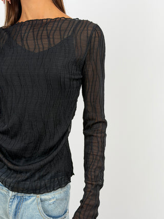 Maglia Waves a Manica Lunga Nera