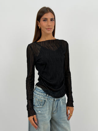 Maglia Waves a Manica Lunga Nera