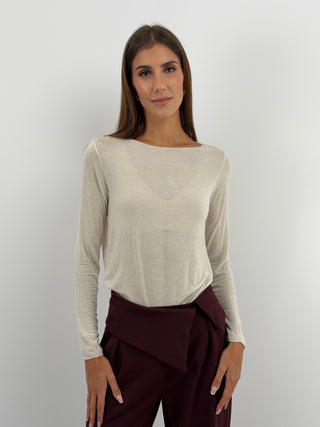 Maglia Ultralight con Cashmere Panna