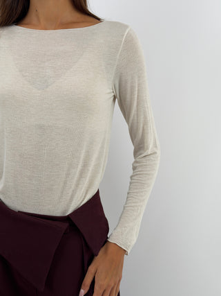 Maglia Ultralight con Cashmere Panna