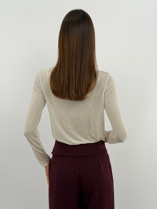 Maglia Ultralight con Cashmere Panna