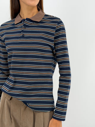 Maglia Polo a Righe Blu - Lumina