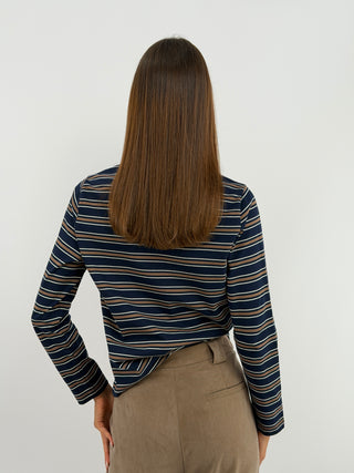 Maglia Polo a Righe Blu - Lumina