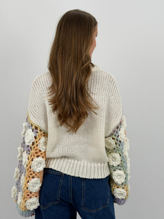 Maglione con Maniche Crochet