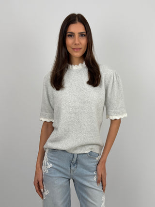 Pullover a Maniche Corte Grigio
