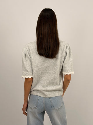 Pullover a Maniche Corte Grigio