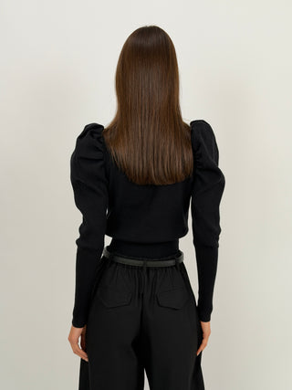 Maglione con Maniche a Sbuffo Nero