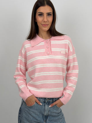 Maglione con Colletto Love Rosa