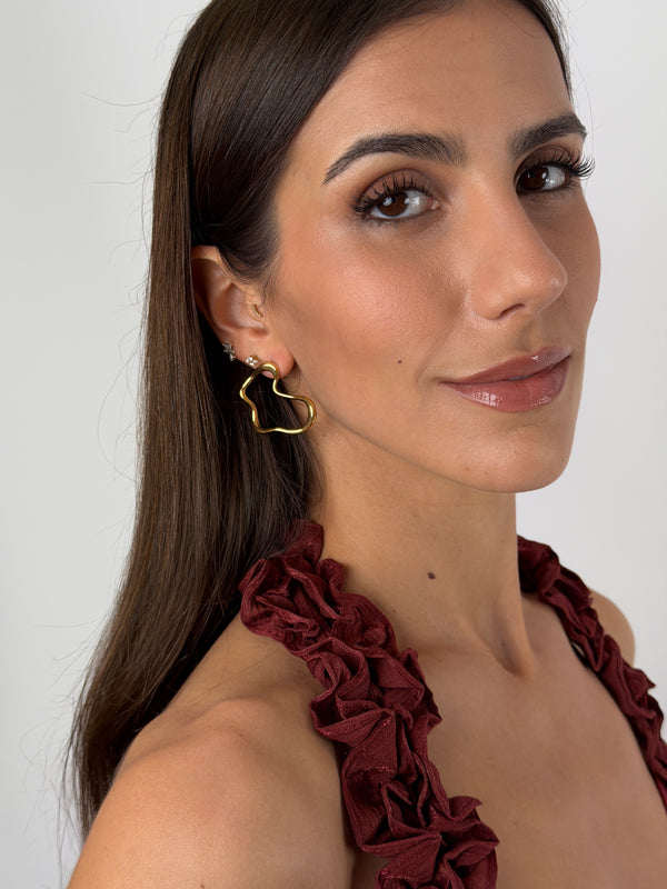 Boucles d'oreilles créoles tressées baguette