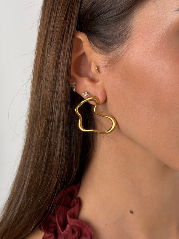 Boucles d'oreilles créoles tressées baguette