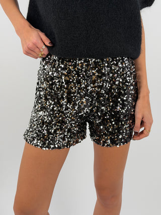 Shorts con Paillettes Argento