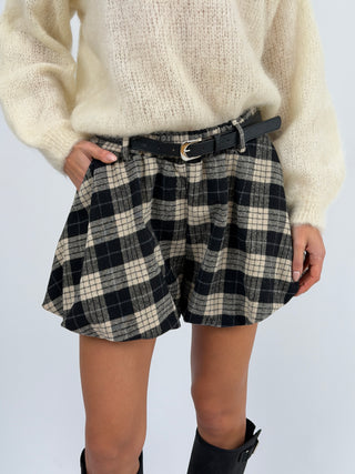 Shorts a Palloncino Tartan Nero