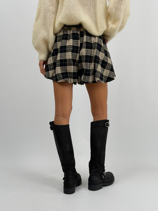 Shorts a Palloncino Tartan Nero