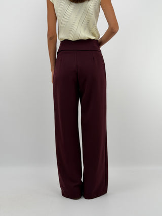 Pantalone con Fascia in Vita Bordeaux