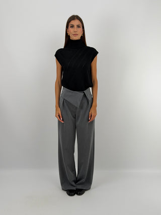Pantalone con Fascia in Vita Grigio
