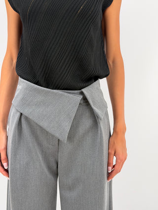 Pantalone con Fascia in Vita Grigio