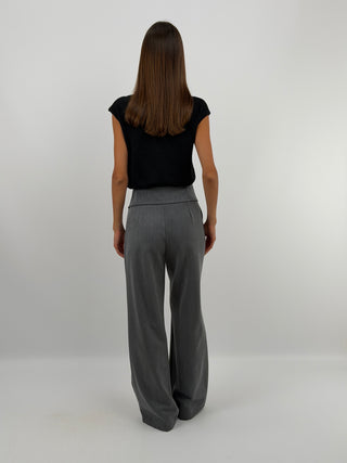 Pantalone con Fascia in Vita Grigio