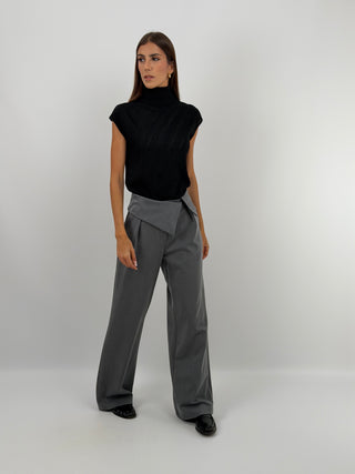 Pantalone con Fascia in Vita Grigio