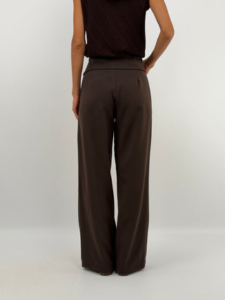 Pantalone con Fascia in Vita Marrone