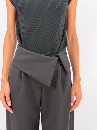 Pantalone con Fascia in Vita Nero