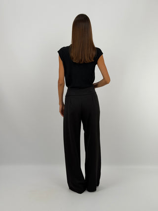 Pantalone con Fascia in Vita Nero