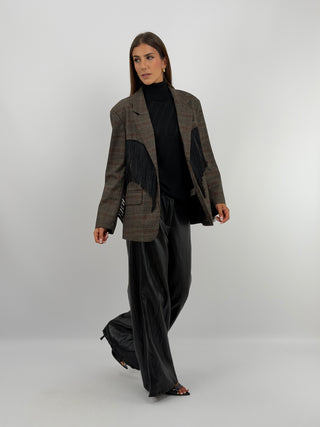 Pantalone in Eco Pelle Nero con Cintura