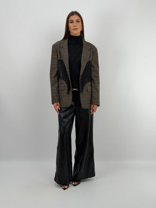 Pantalone in Eco Pelle Nero con Cintura