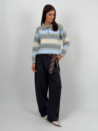 Pantalone con Cravatta Grigio Antracite