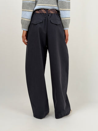 Pantalone con Cravatta Grigio Antracite