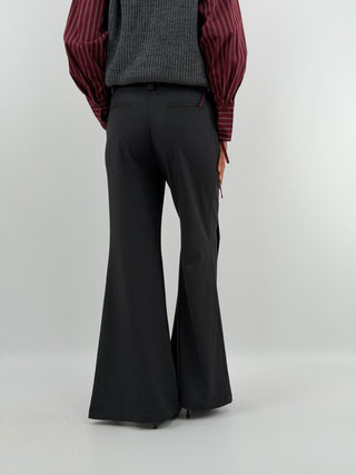 Pantalone con Spacchi e Cintura Grigio Scuro - Lumina
