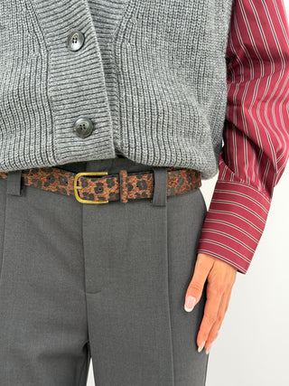 Pantalone con Spacchi e Cintura Grigio Scuro - Lumina