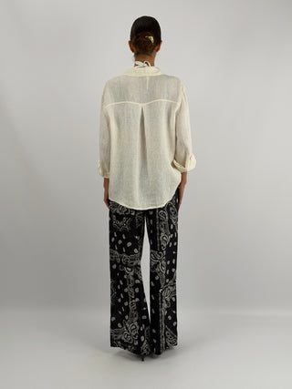 Pantalone Palazzo con Fantasia Bandana Nero