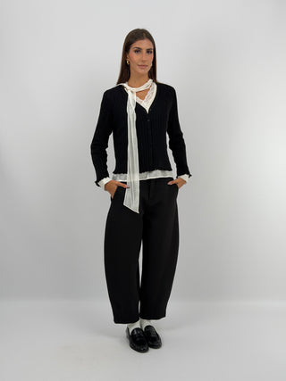 Pantalone Balloon Nero Lumina