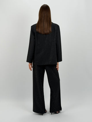 Pantalone a Palazzo con Strass Nero