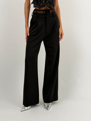 Pantalone Lumina con Vita in Pizzo Nero