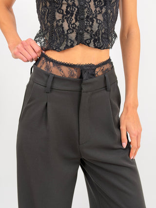 Pantalone Lumina con Vita in Pizzo Nero