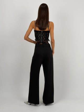 Pantalone Lumina con Vita in Pizzo Nero