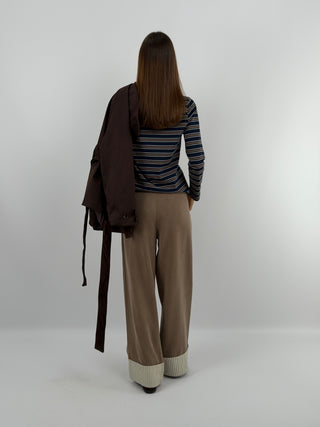 Pantalone con Piega Cammello - Lumina