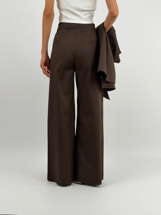 Set Overshirt e Pantalone con Bottoni Marrone Lumina