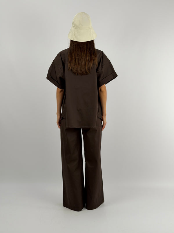 Pantalone Marrone con Bottoni Lumina