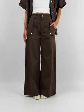 Pantalone Marrone con Bottoni Lumina