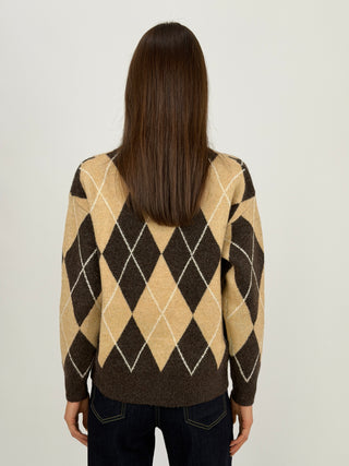 Maglione a Losanghe Marrone