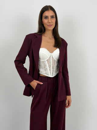 Tailleur Mia con Blazer Avvitato Bordeaux