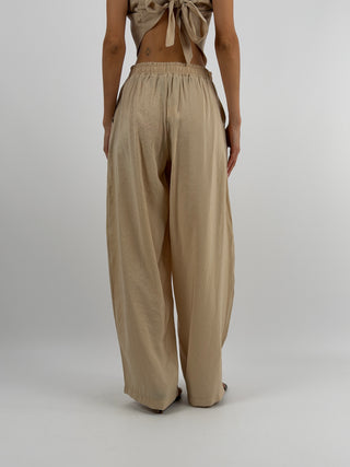 Set Top a Triangolo e Pantalone Beige