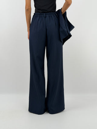 Completo Gessato con Gilet Blu