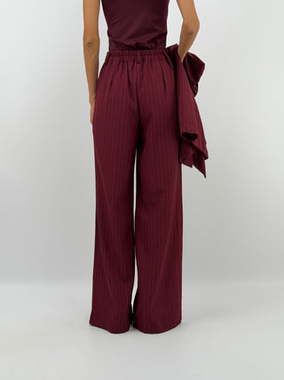 Completo Gessato con Gilet Bordeaux