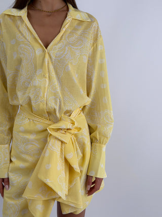 Set Camicia e Gonna con Fantasia Bandana Giallo