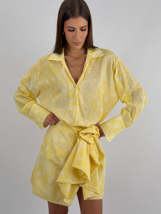 Set Camicia e Gonna con Fantasia Bandana Giallo