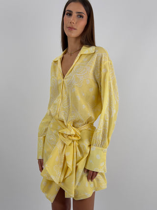 Set Camicia e Gonna con Fantasia Bandana Giallo