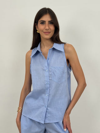 Coordinato Canotta e Shorts Portofino Azzurro